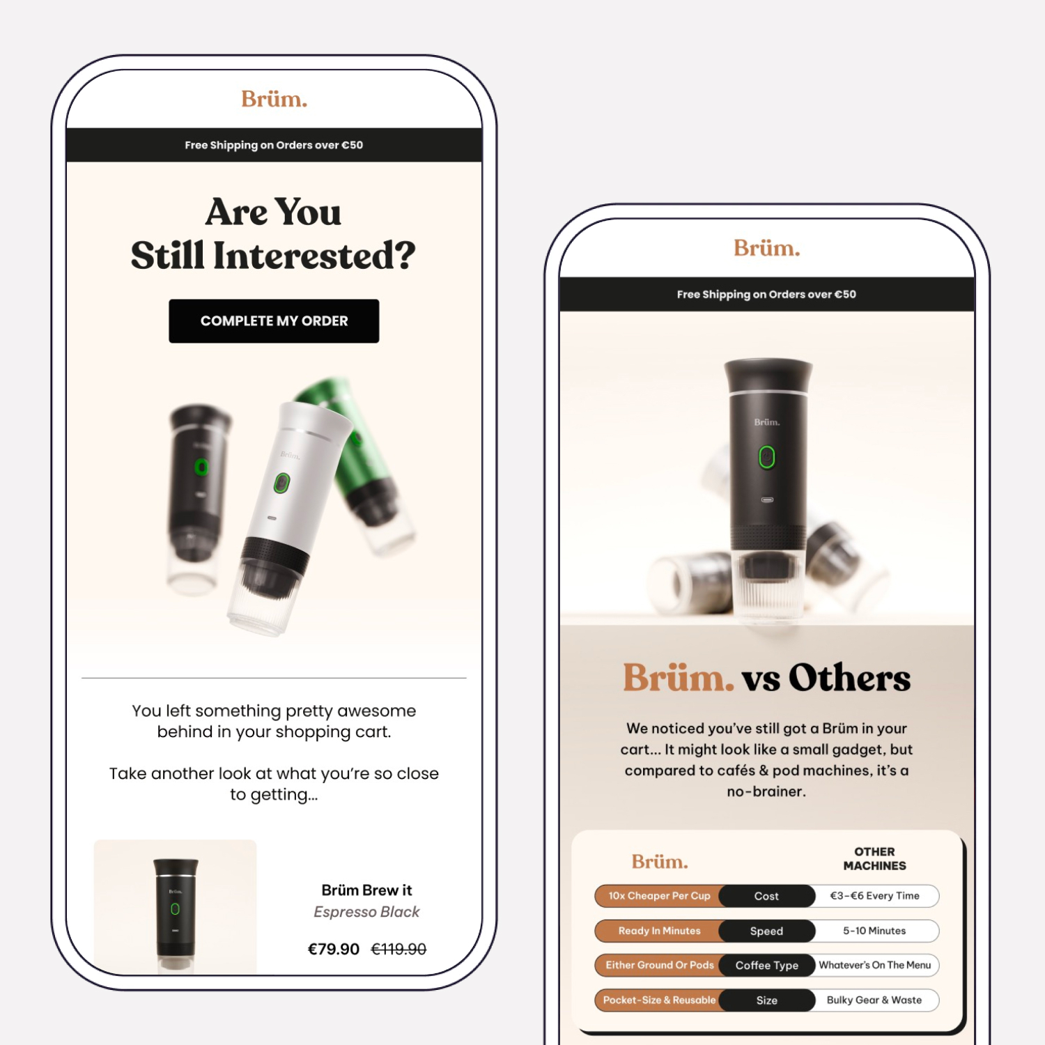 Brüm email popup visual