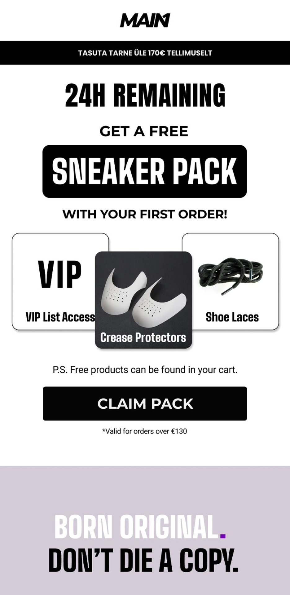 MAIN1 welcome flow email